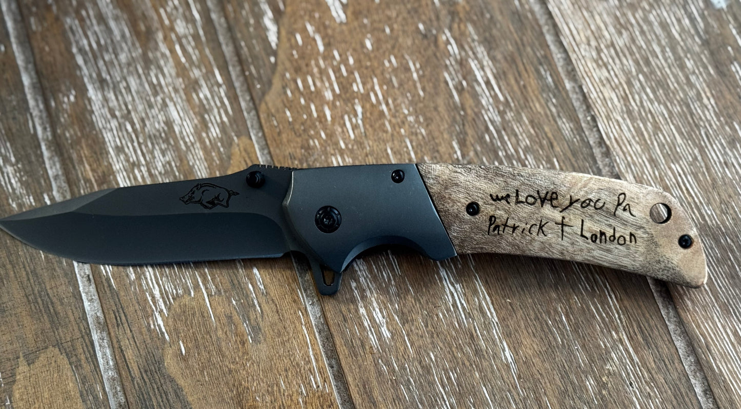 Handwritten Engraved Knife