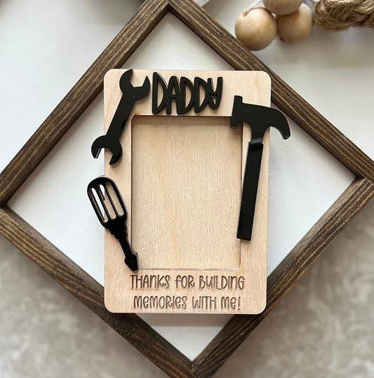 Building Memories Photo Sign -Without Father’s Day engraved