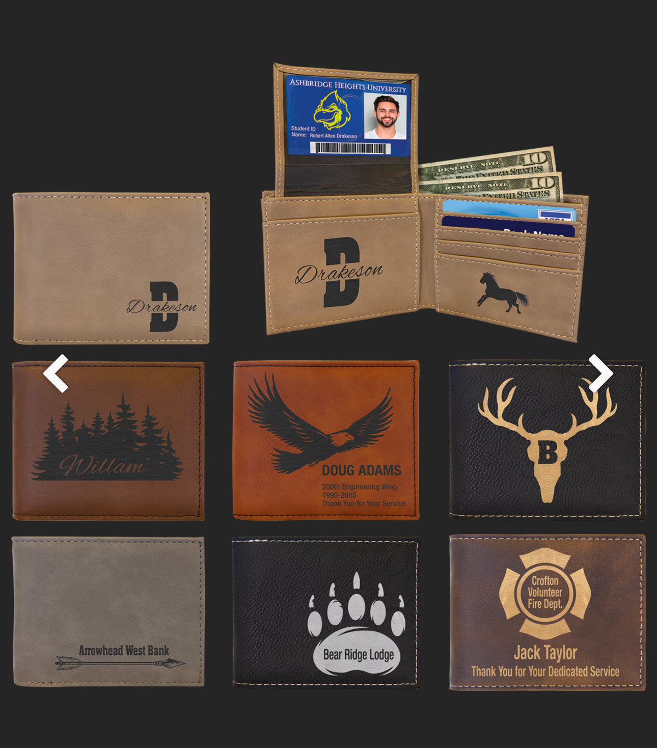 Leather Wallet- Trifold & Bifold Available