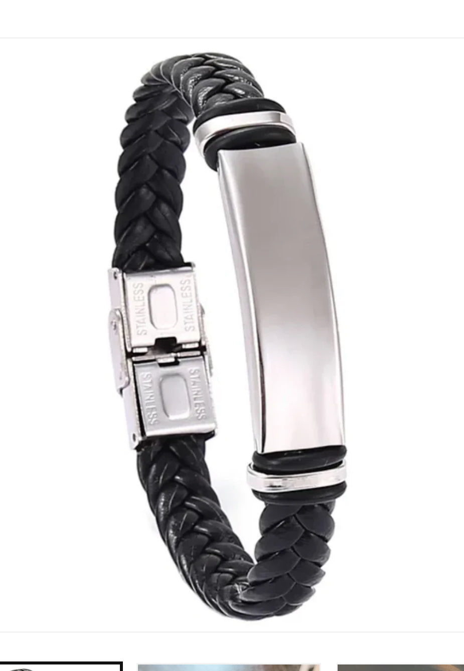 Black Braided Cord Bracelet