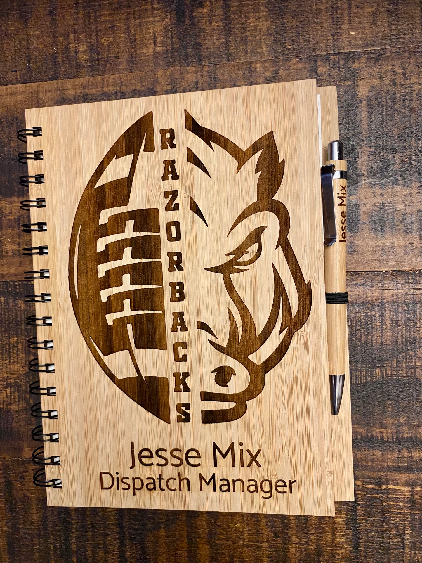 Logo Engraved Wooden Journal