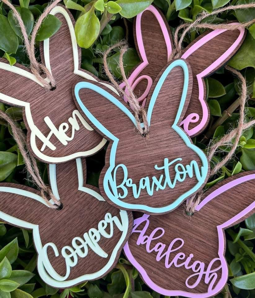 Acrylic Bunny Name Tag