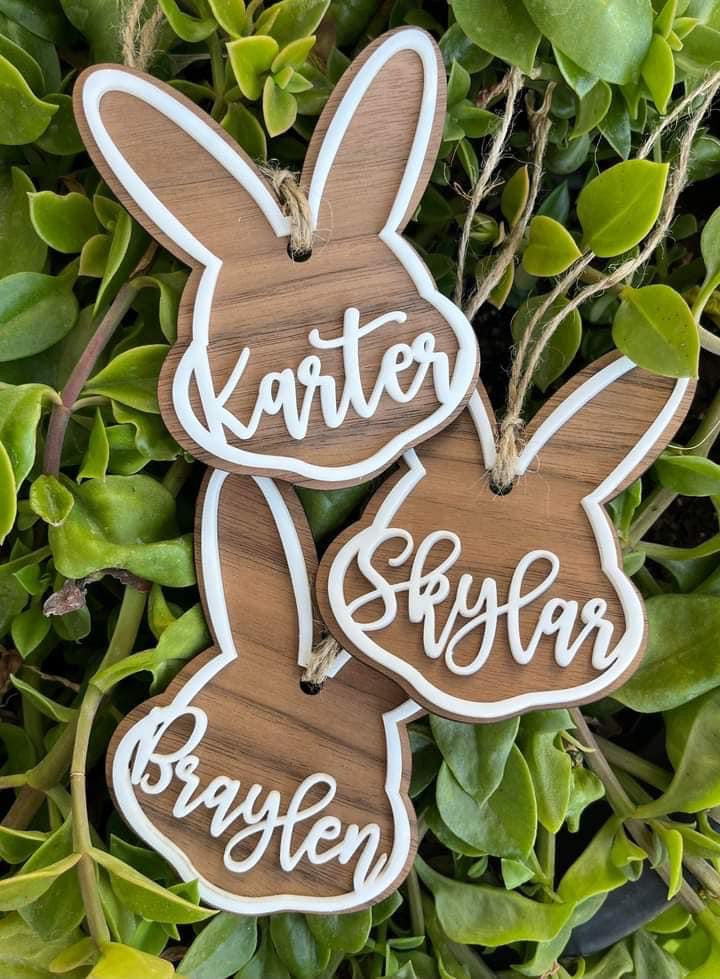 Acrylic Bunny Name Tag