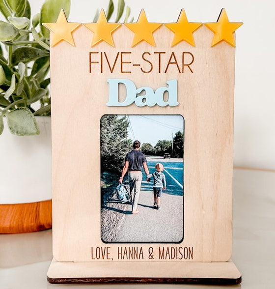 FIVE Star Dad Photo Sign