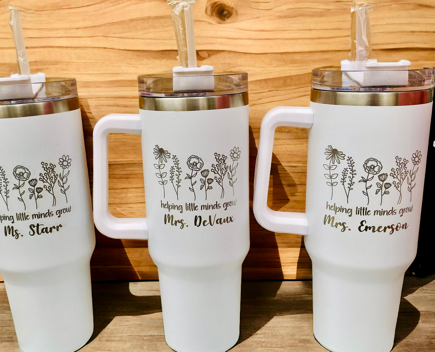 Helping little minds grow teacher tumbler