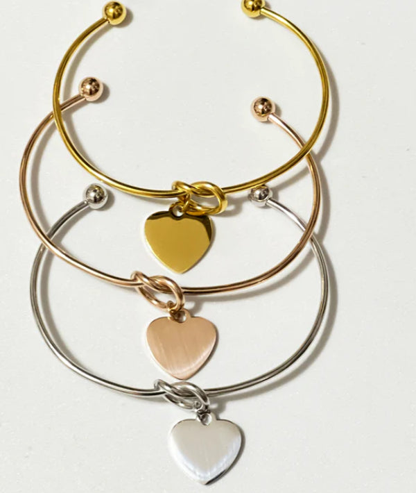 Heart Bangle Bracelet