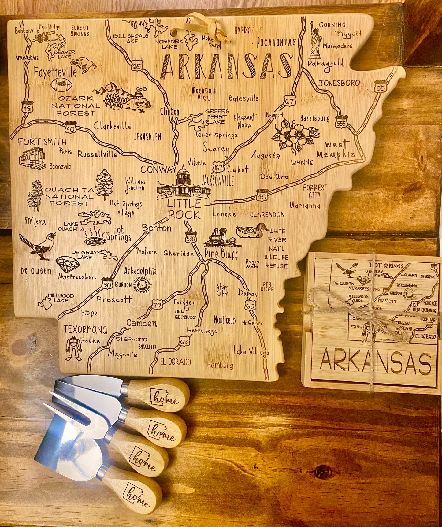 Arkansas Cutting Board Set