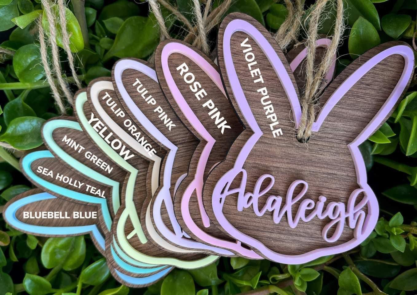 Acrylic Bunny Name Tag