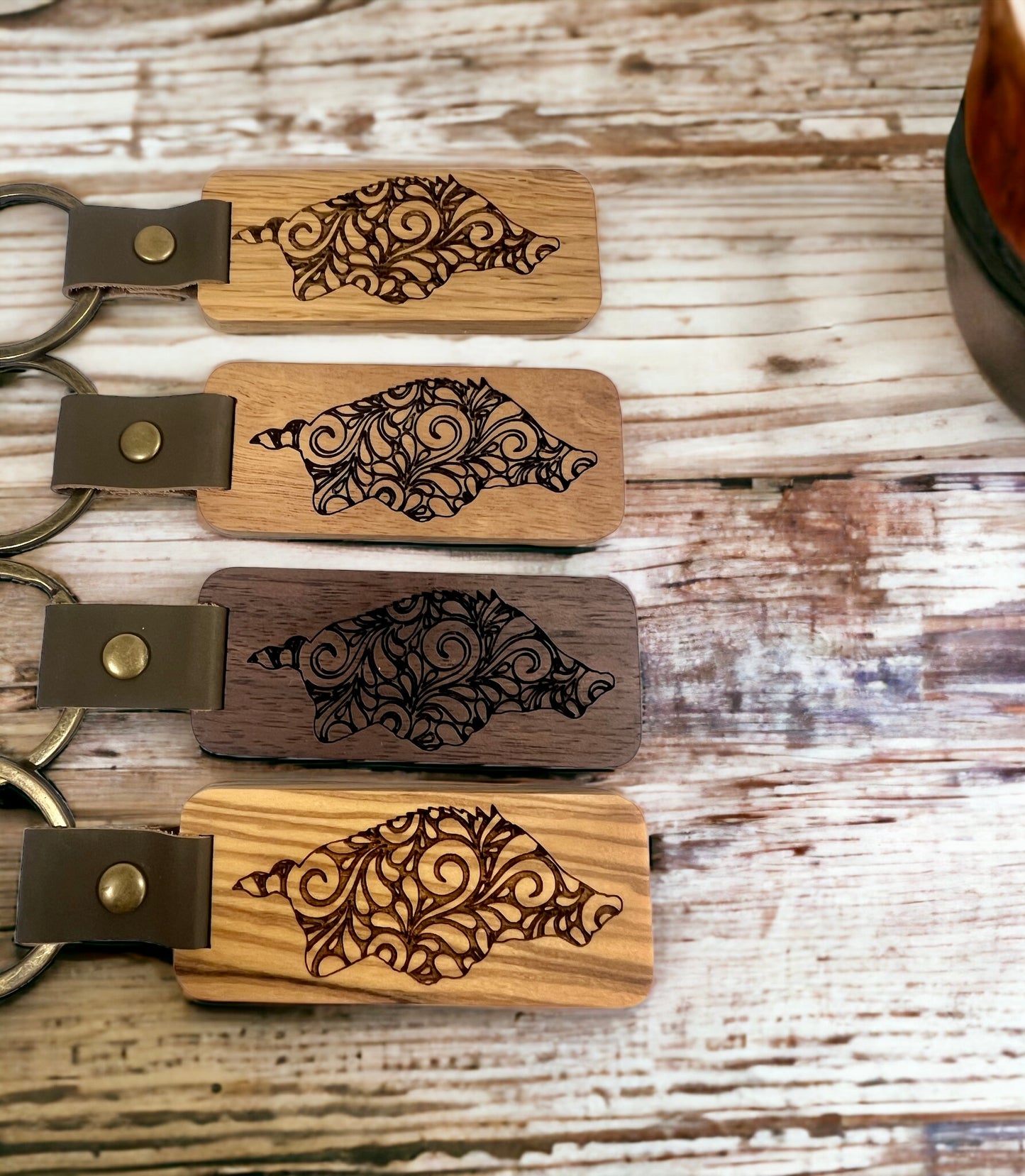 Wooden Logo Keychain