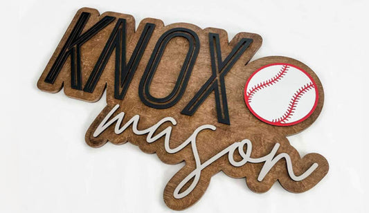 Baseball Name Sign