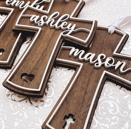 Wooden Cross Tag