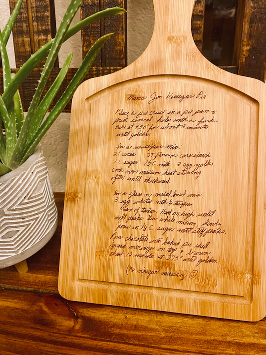 Handwritten Engraved Cutting Board