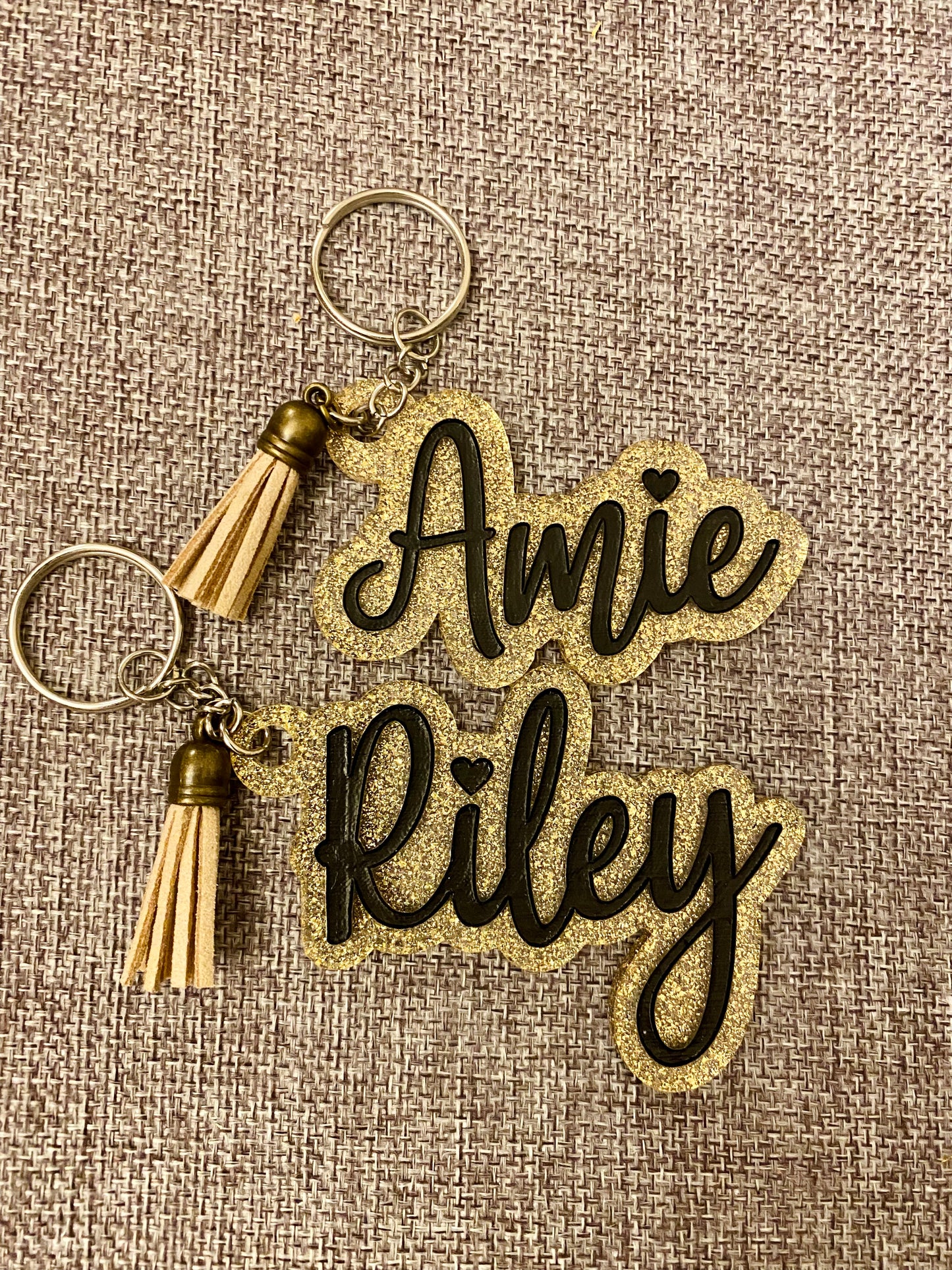 Name Keychain- Gold Acrylic