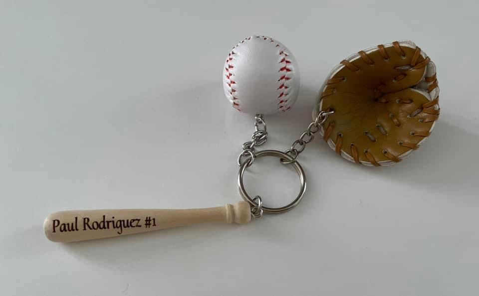 Baseball Keychain with Glove