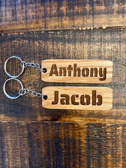 Wooden Name Keychain